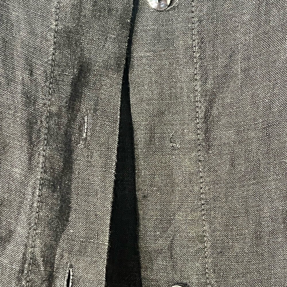 Eileen Fisher Charcoal Button-Up Dress - Size L - Picture 2 of 4
